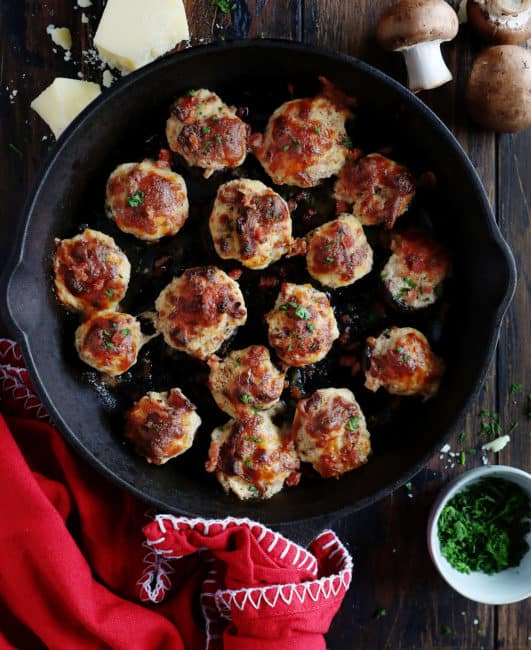 Bacon Stuffed Mushrooms Caps - i am baker