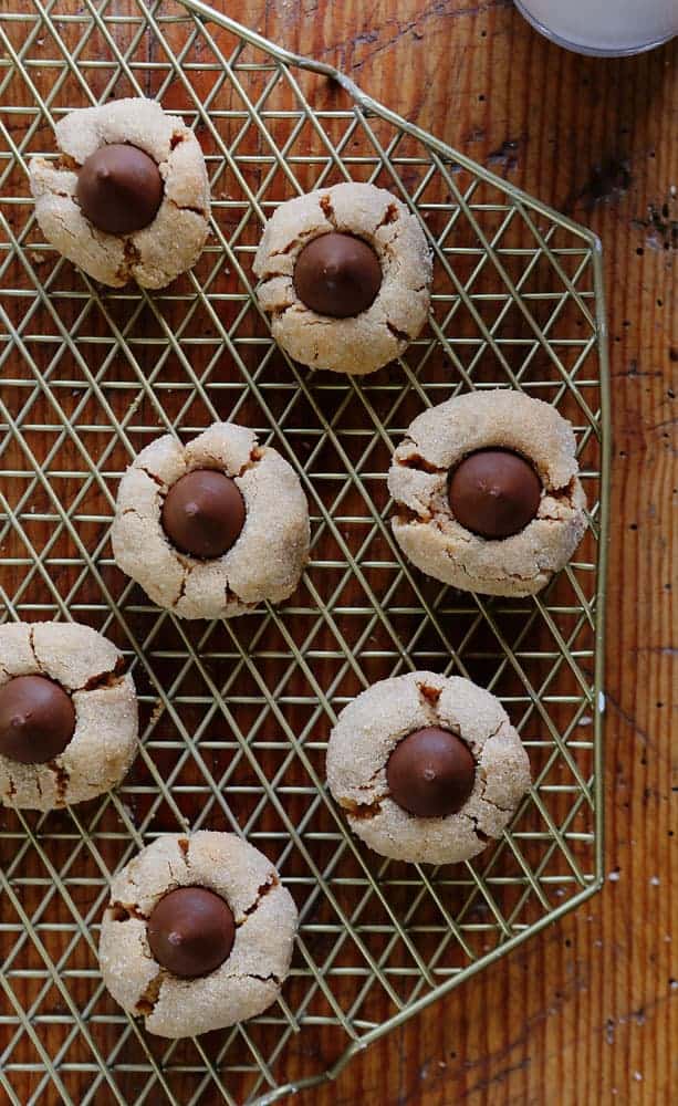 Peanut Butter Blossoms on Cooling Rack