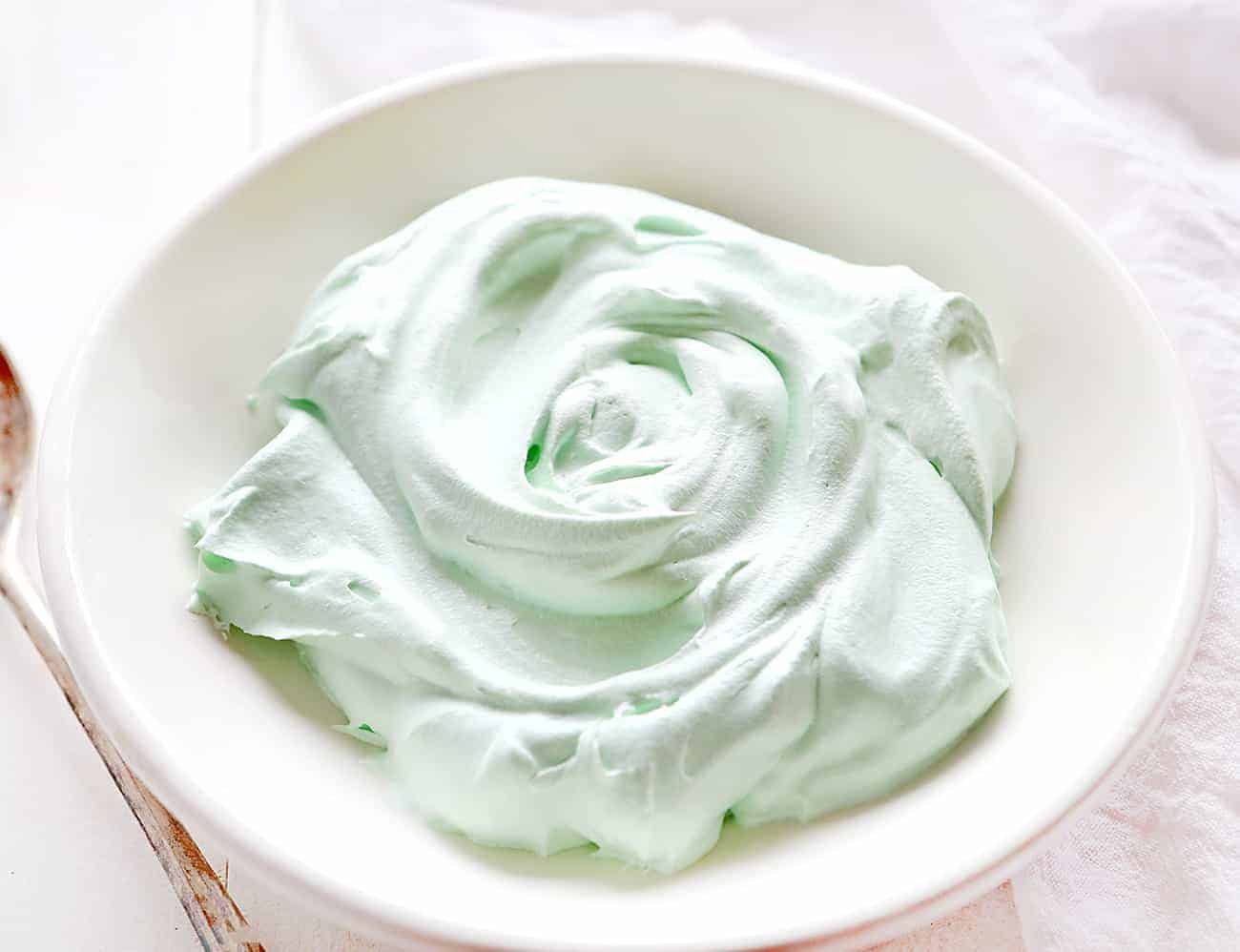 Bowl of Peppermint Whipped Cream