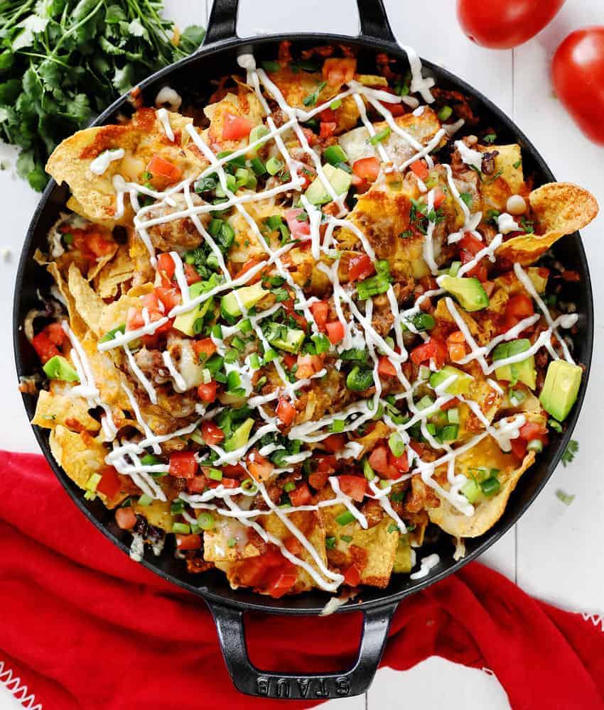 skillet beef nachos