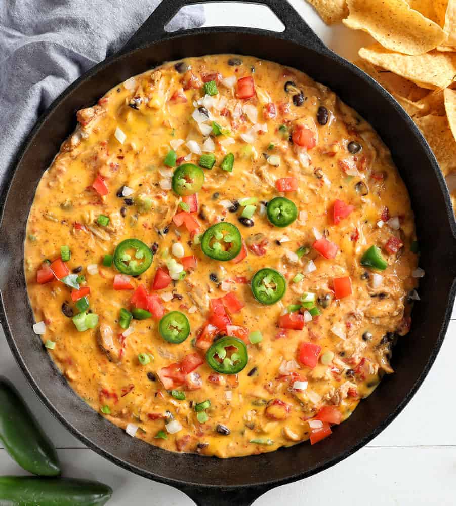 Chicken and Cheese Dip in a Skillet