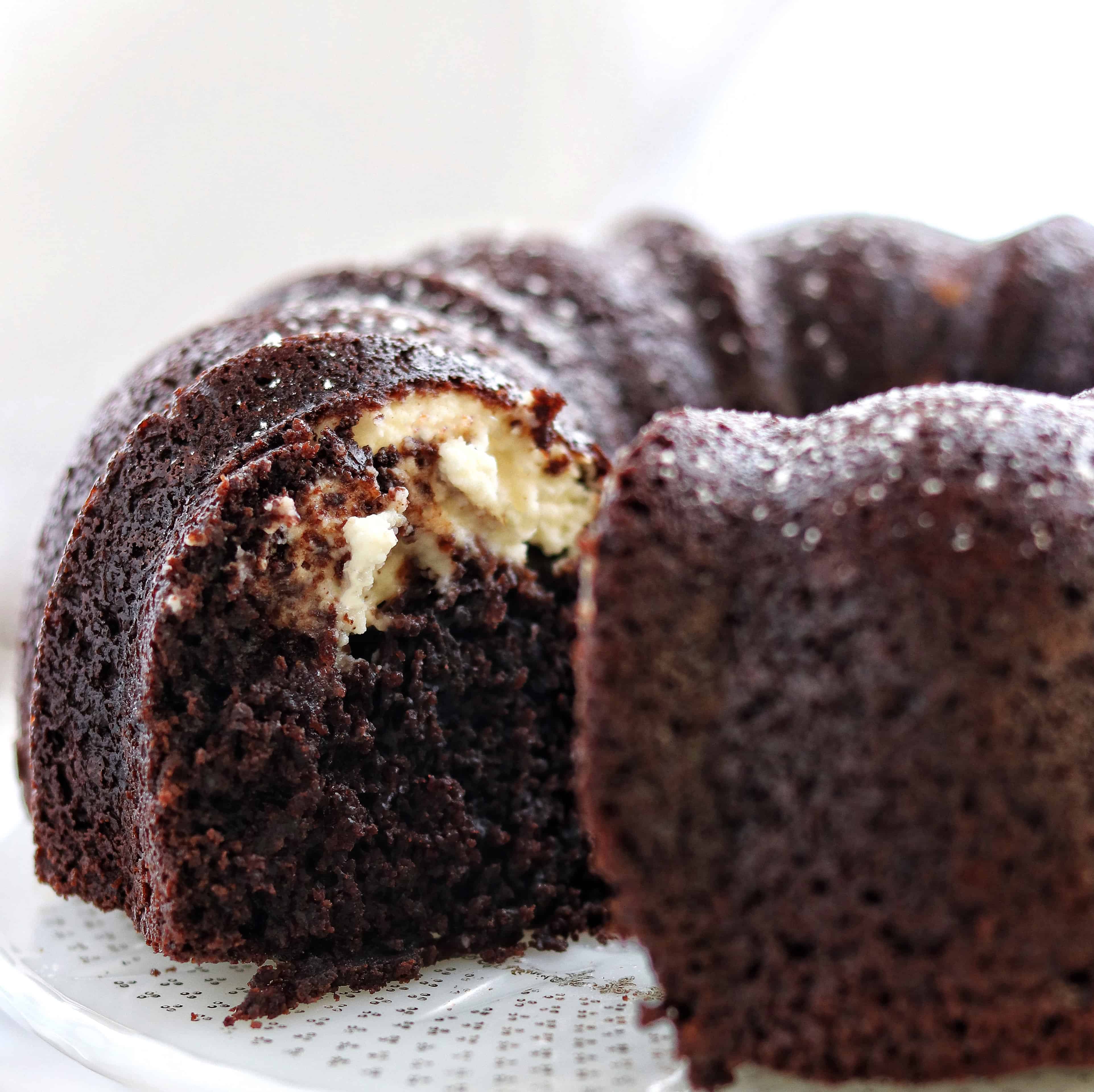 Chocolate Bundt Cake With Cream Cheese Filling Video I Am Baker