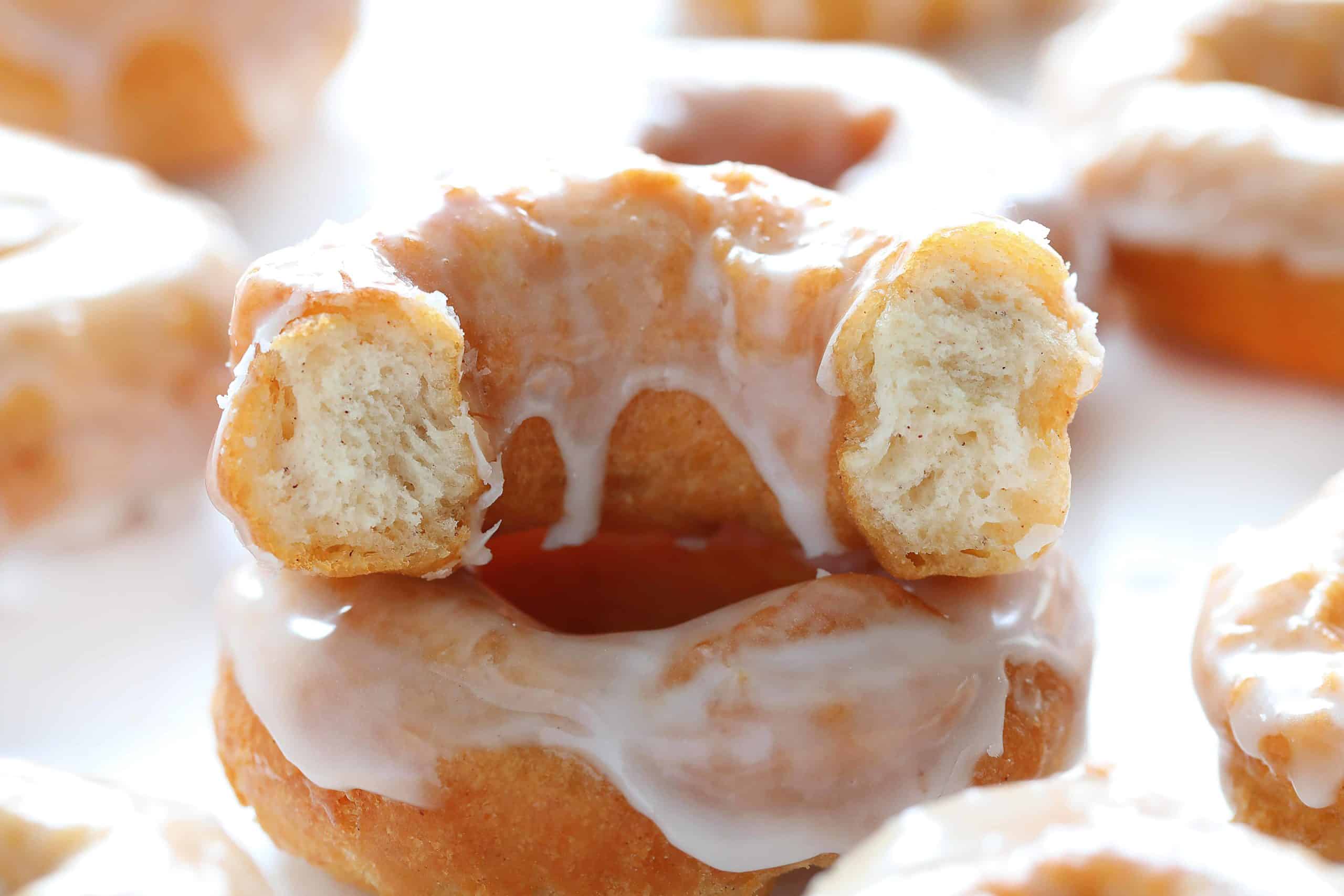 The Best Cake Donuts - showing the inside and glaze