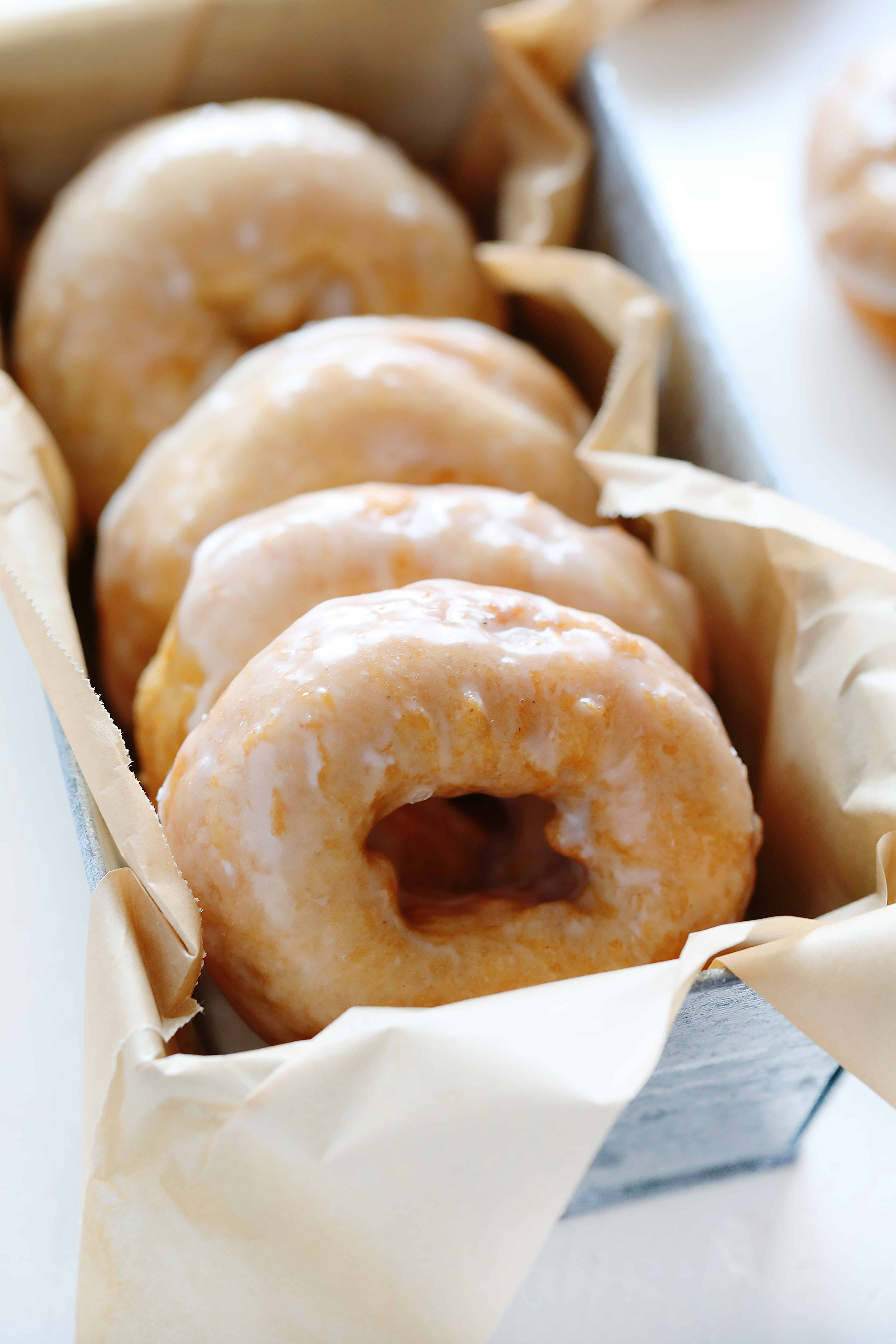 Cake Donuts in a tray with parchment