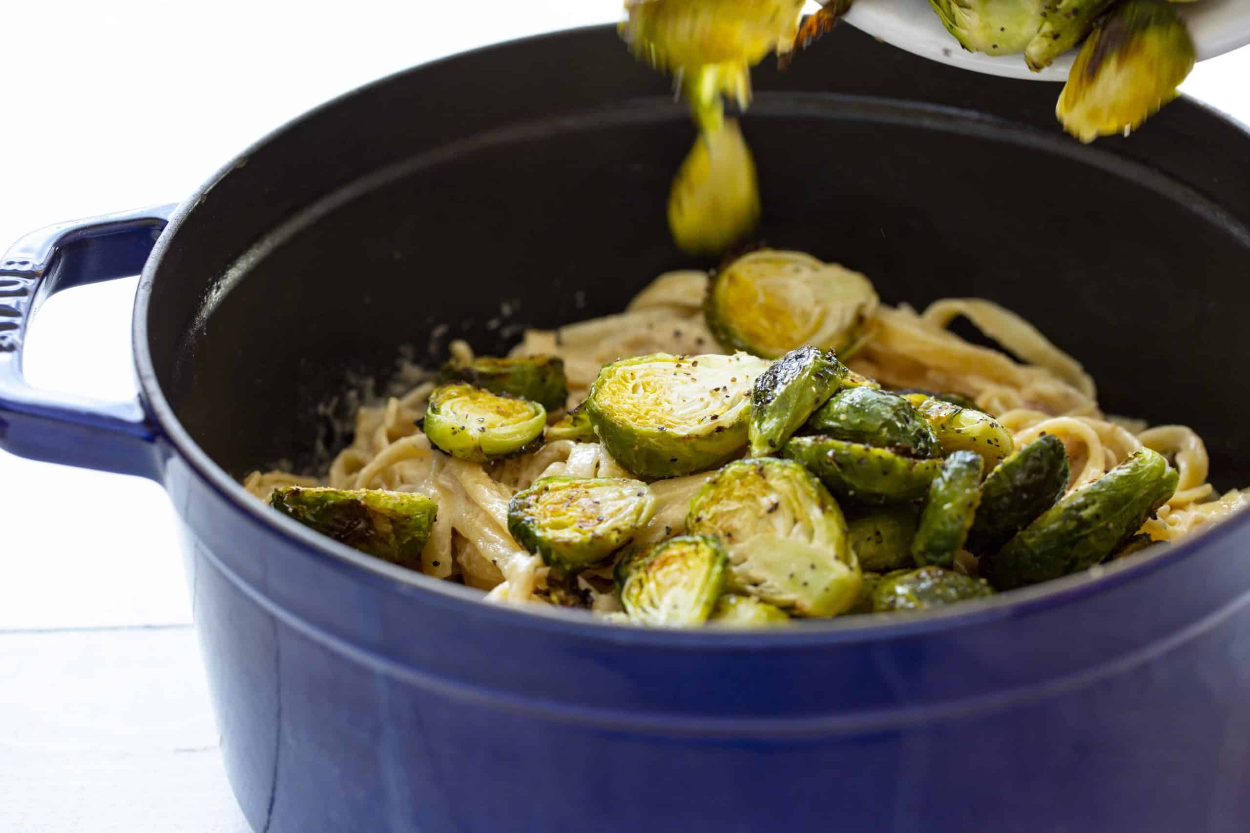 How to Make Chicken Alfredo with Brussel Sprouts