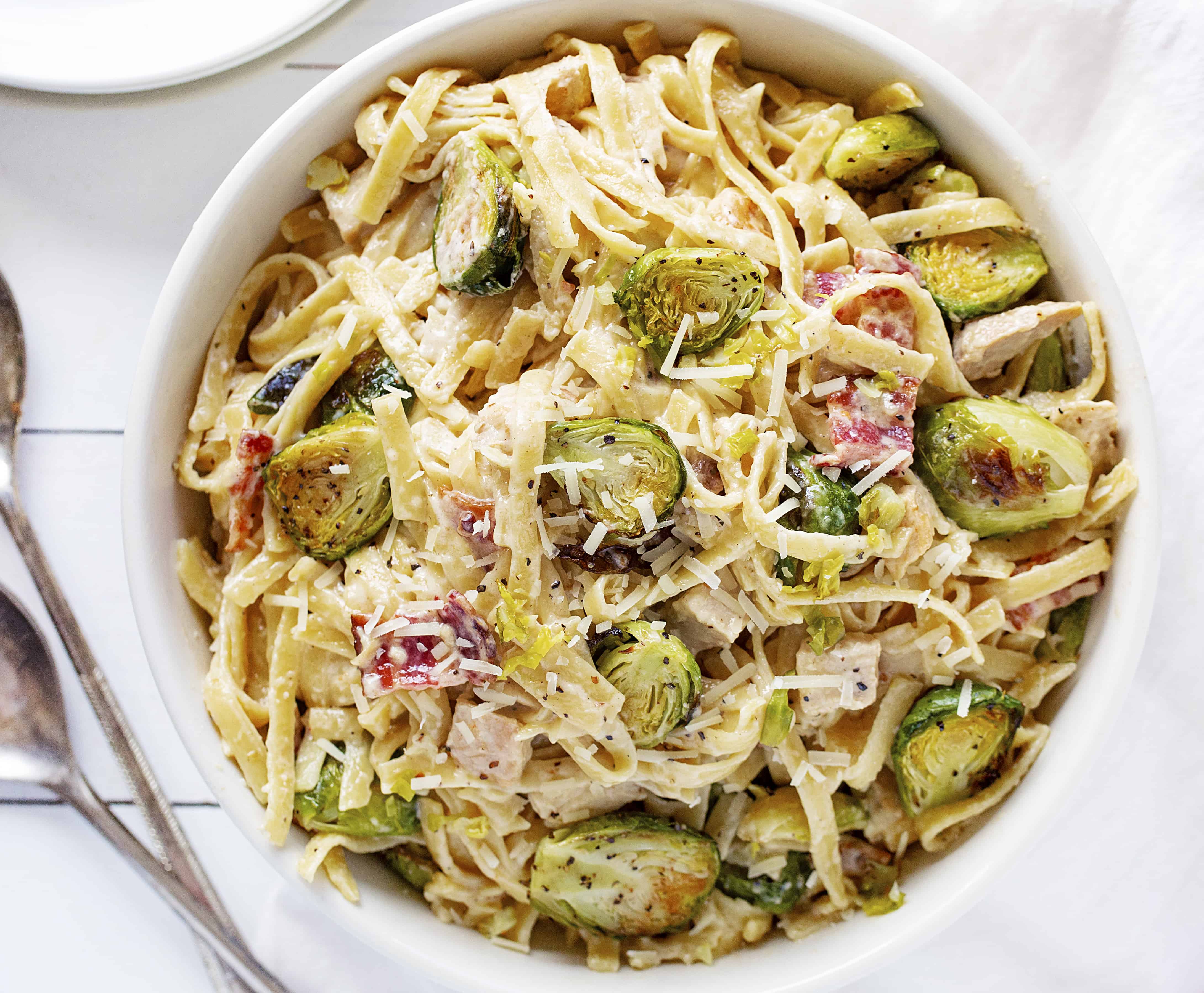 Chicken Alfredo with Brussel Sprouts