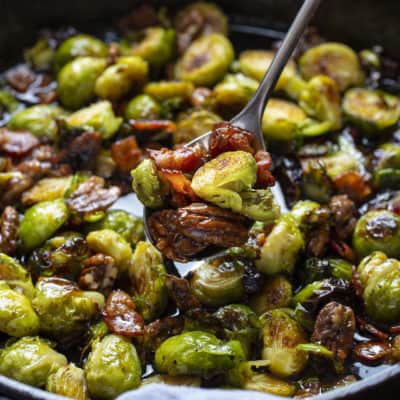 Brussel Sprouts with Pecan Maple Glaze