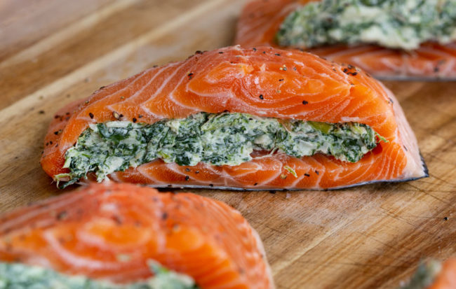 Spinach Stuffed Salmon VIDEO - i am baker