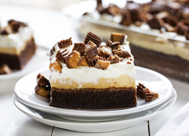 Brownie Peanut Butter Dessert - i am baker