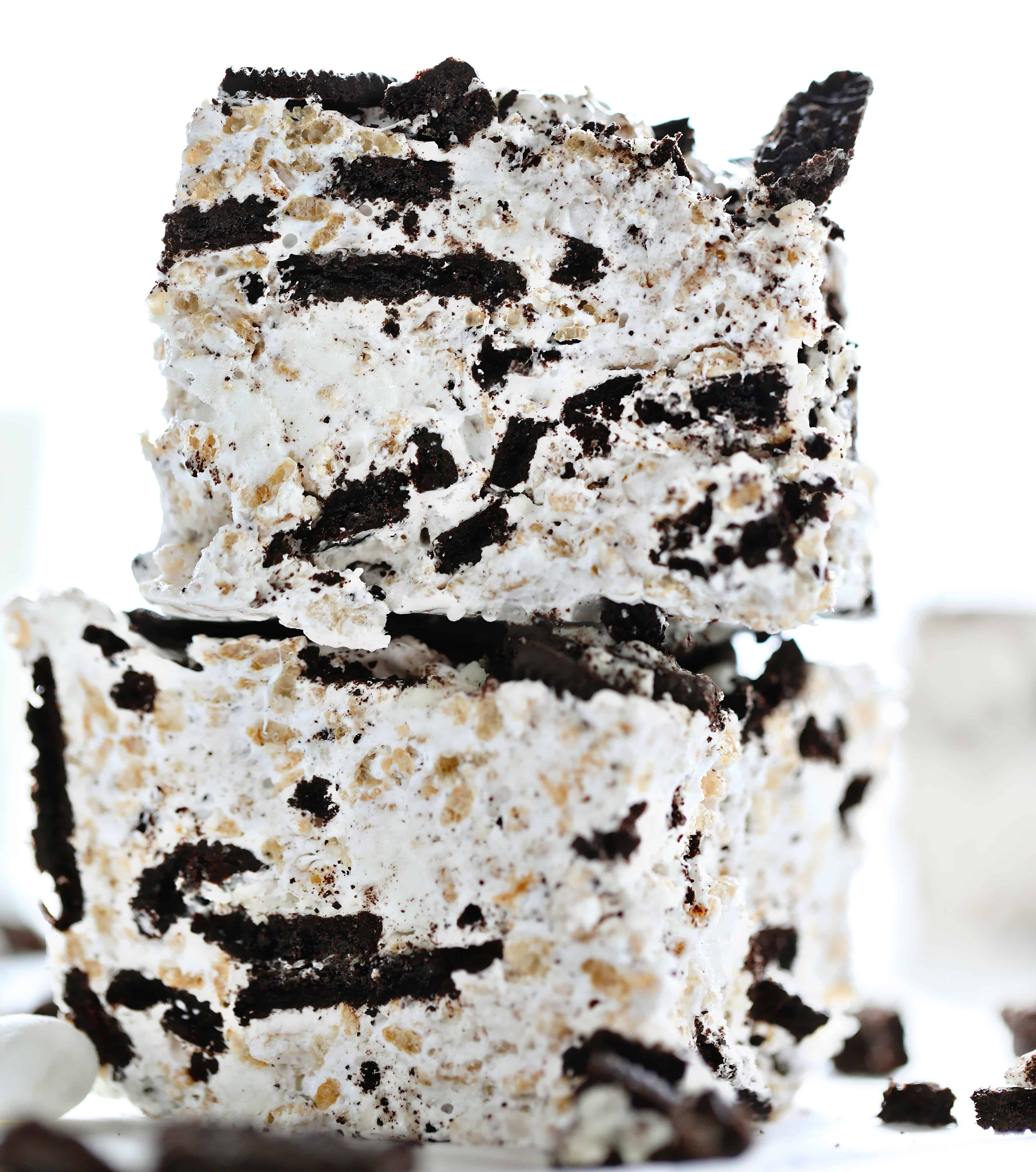 Mile-High Oreo Rice Krispy Bars