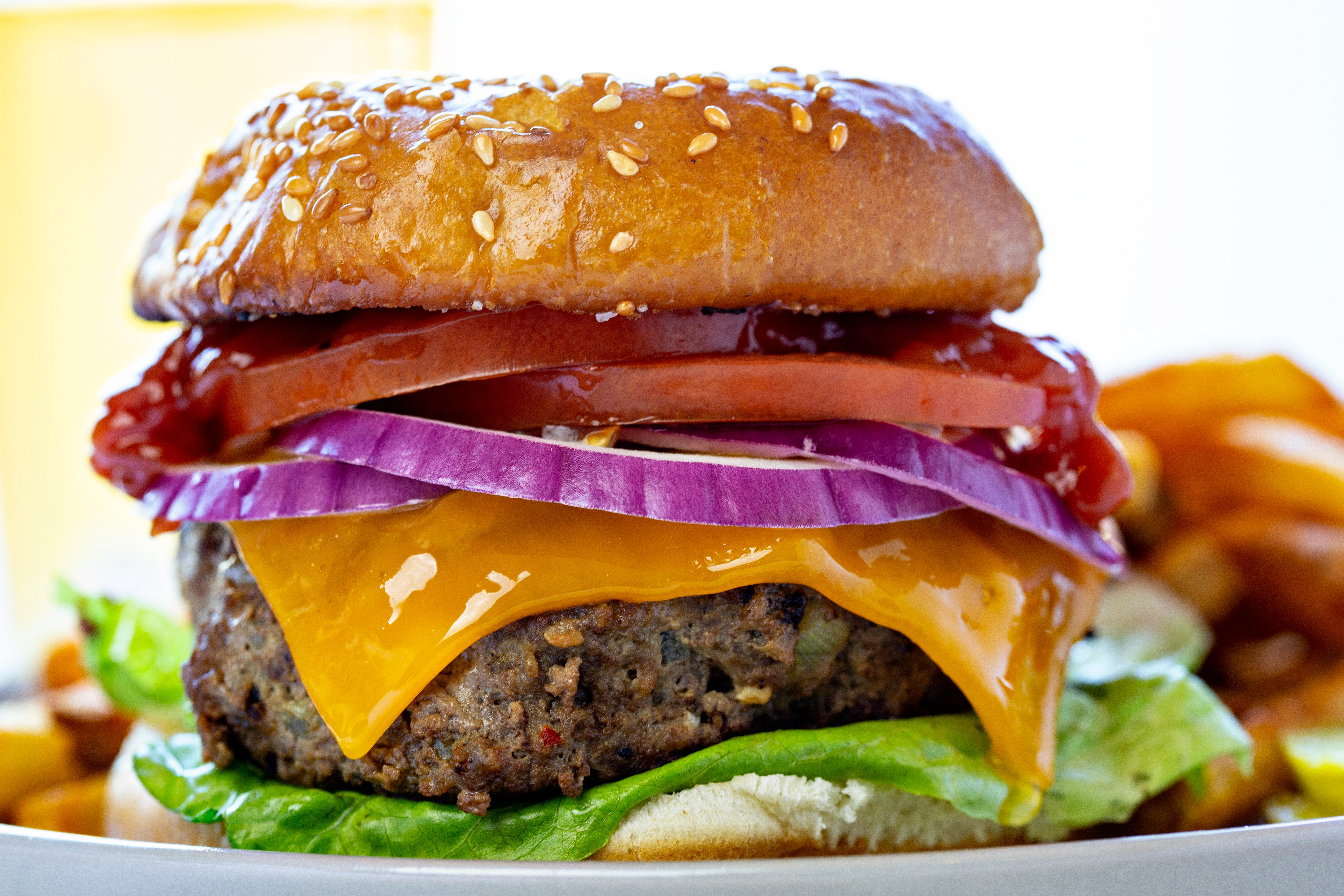 Classic Cheeseburger loaded and on a plate