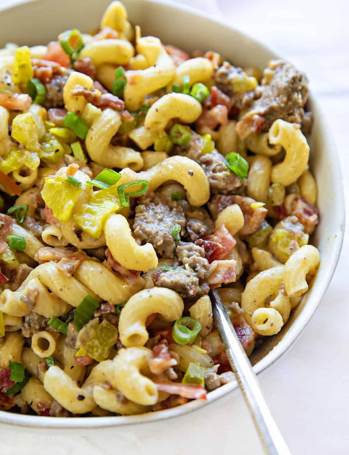 Cheeseburger Pasta in a Bowl