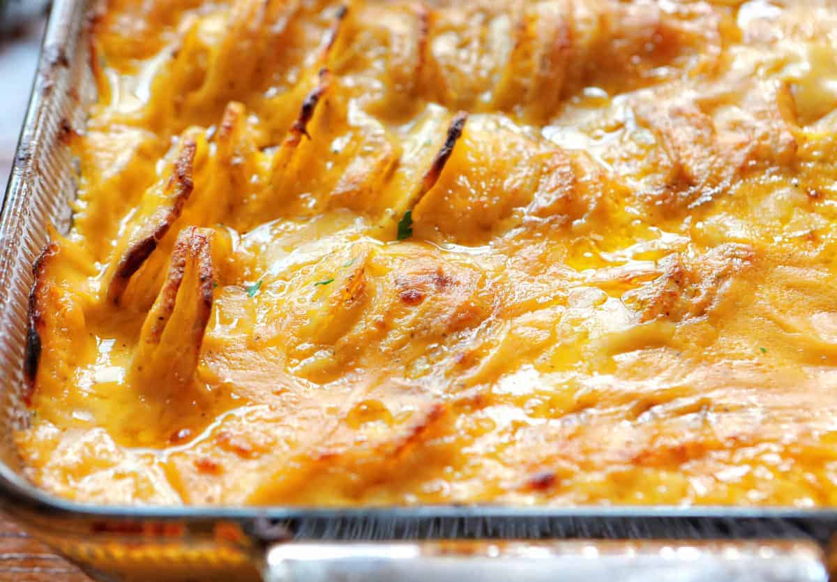 Air Fryer Scalloped Potatoes (Cheesy) - Bites with Bri