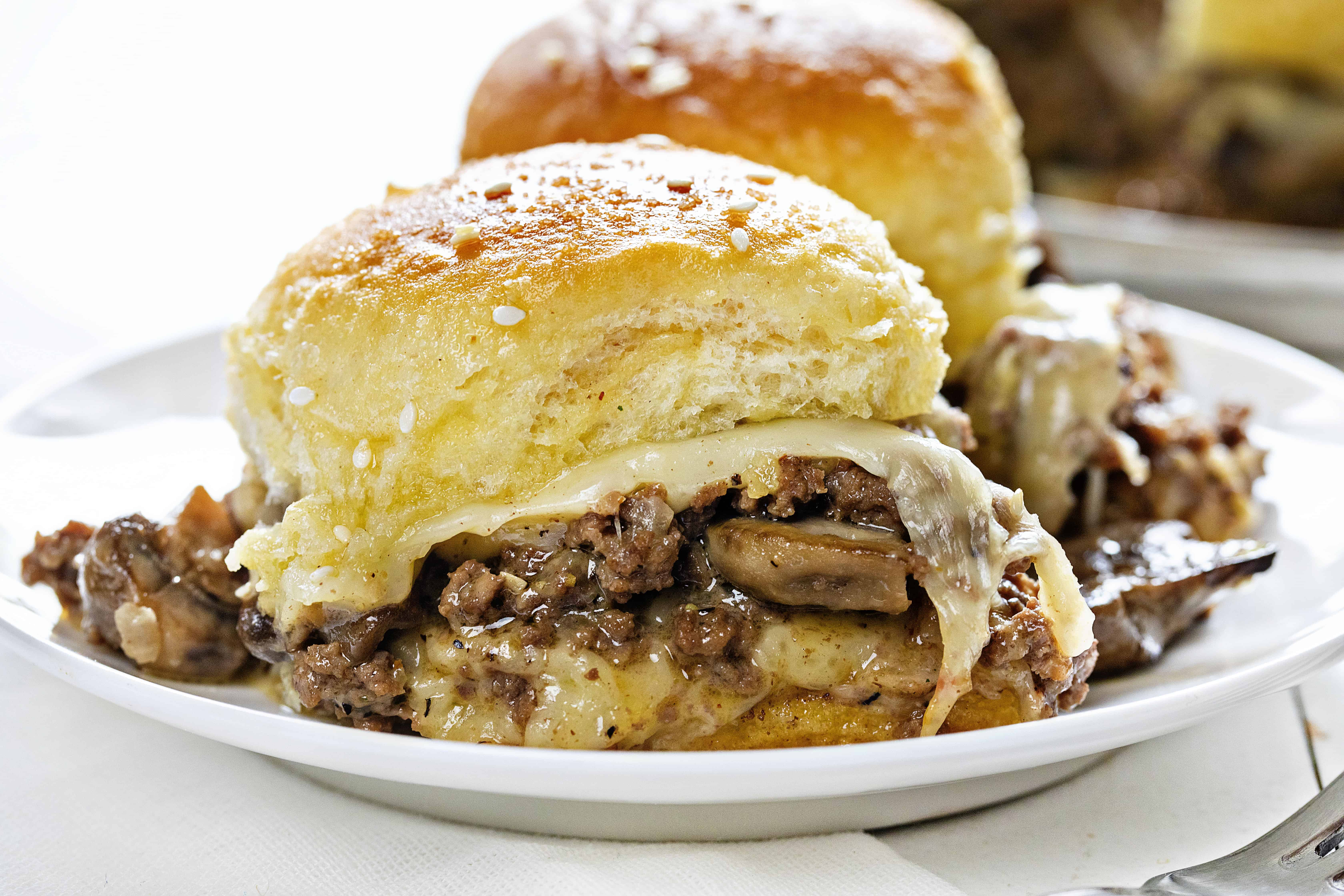 Mushroom Swiss Cheeseburger Slider