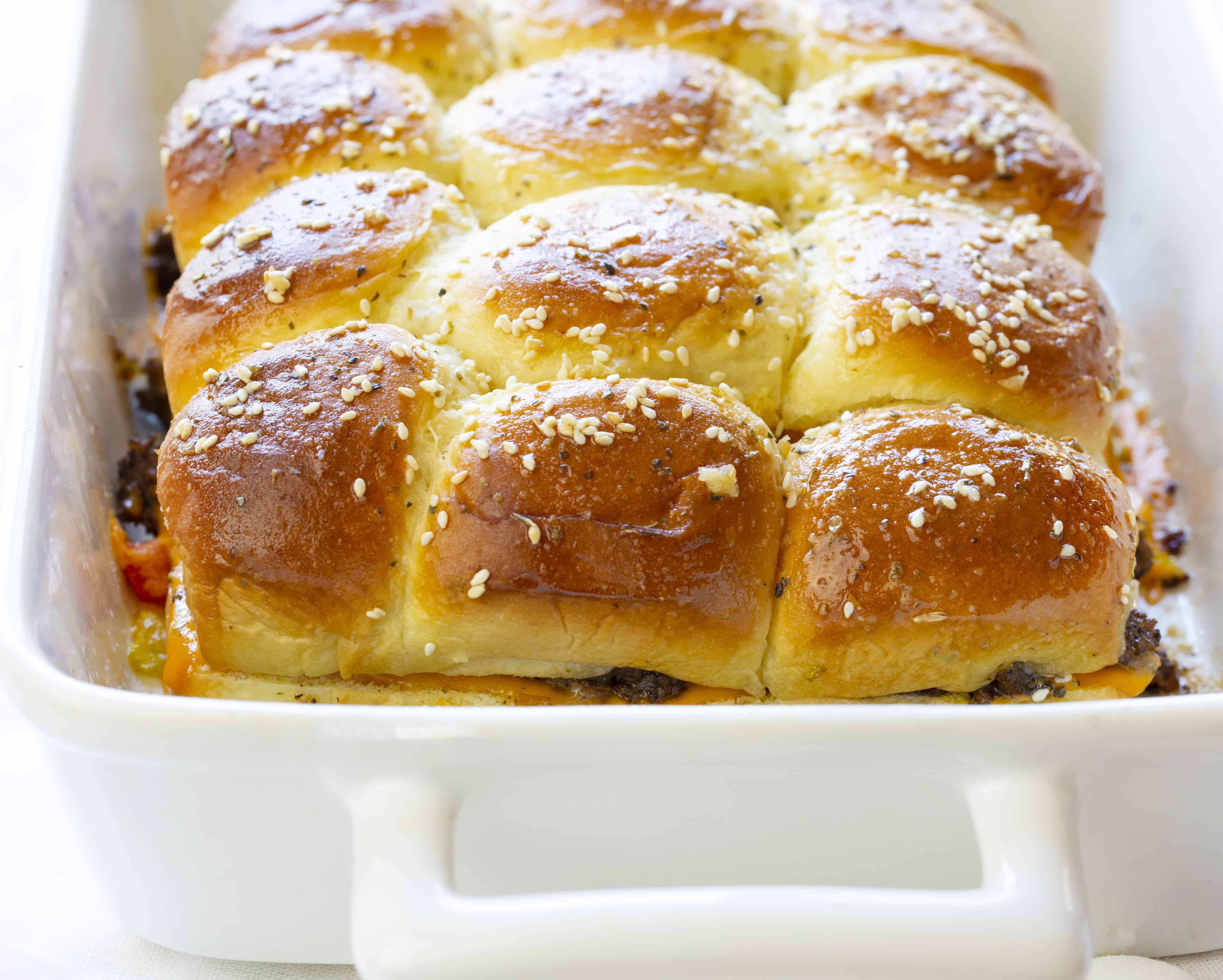 Freshly baked Cheeseburger Sliders