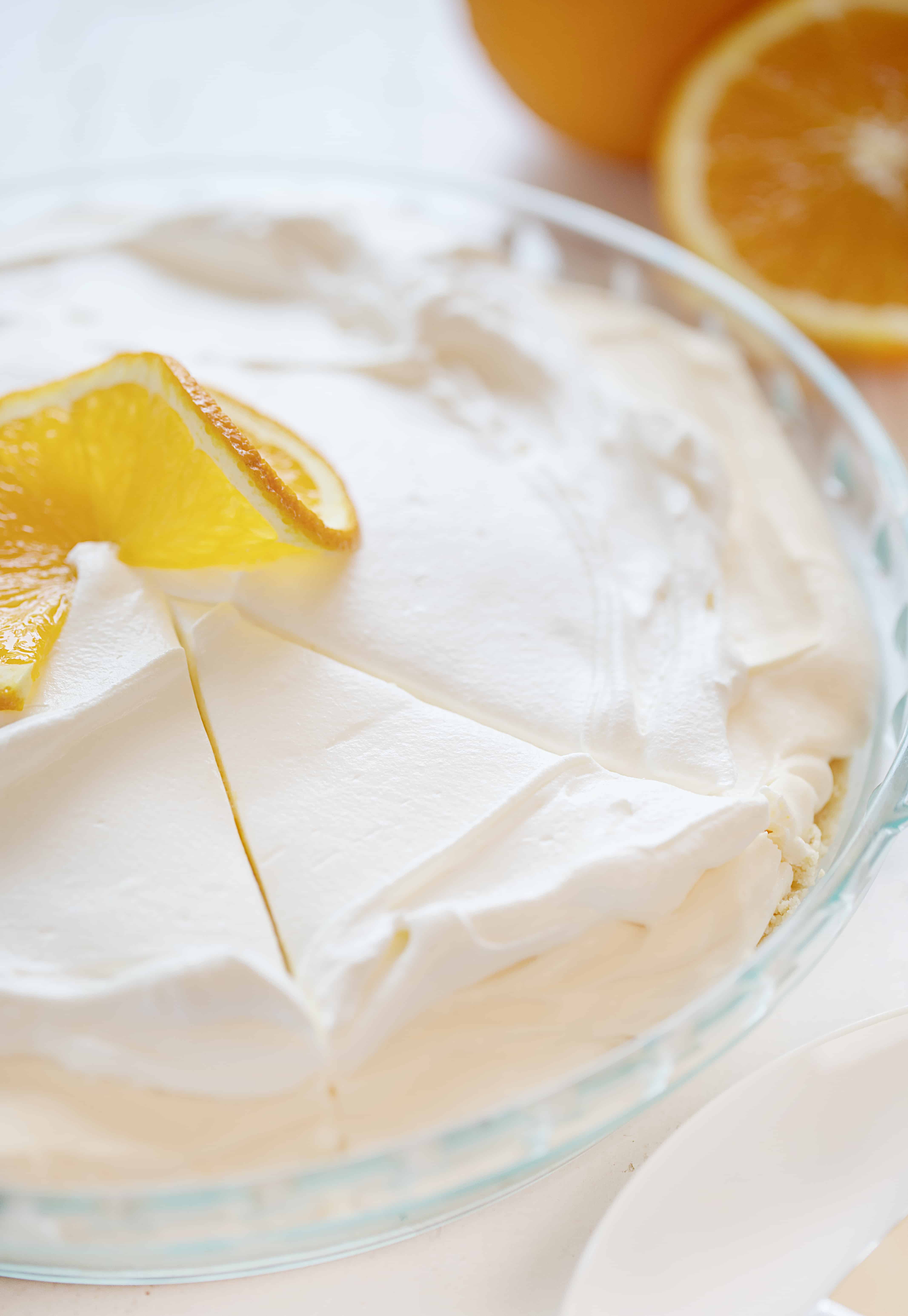 No Bake Orange Creamsicle Cream Pie