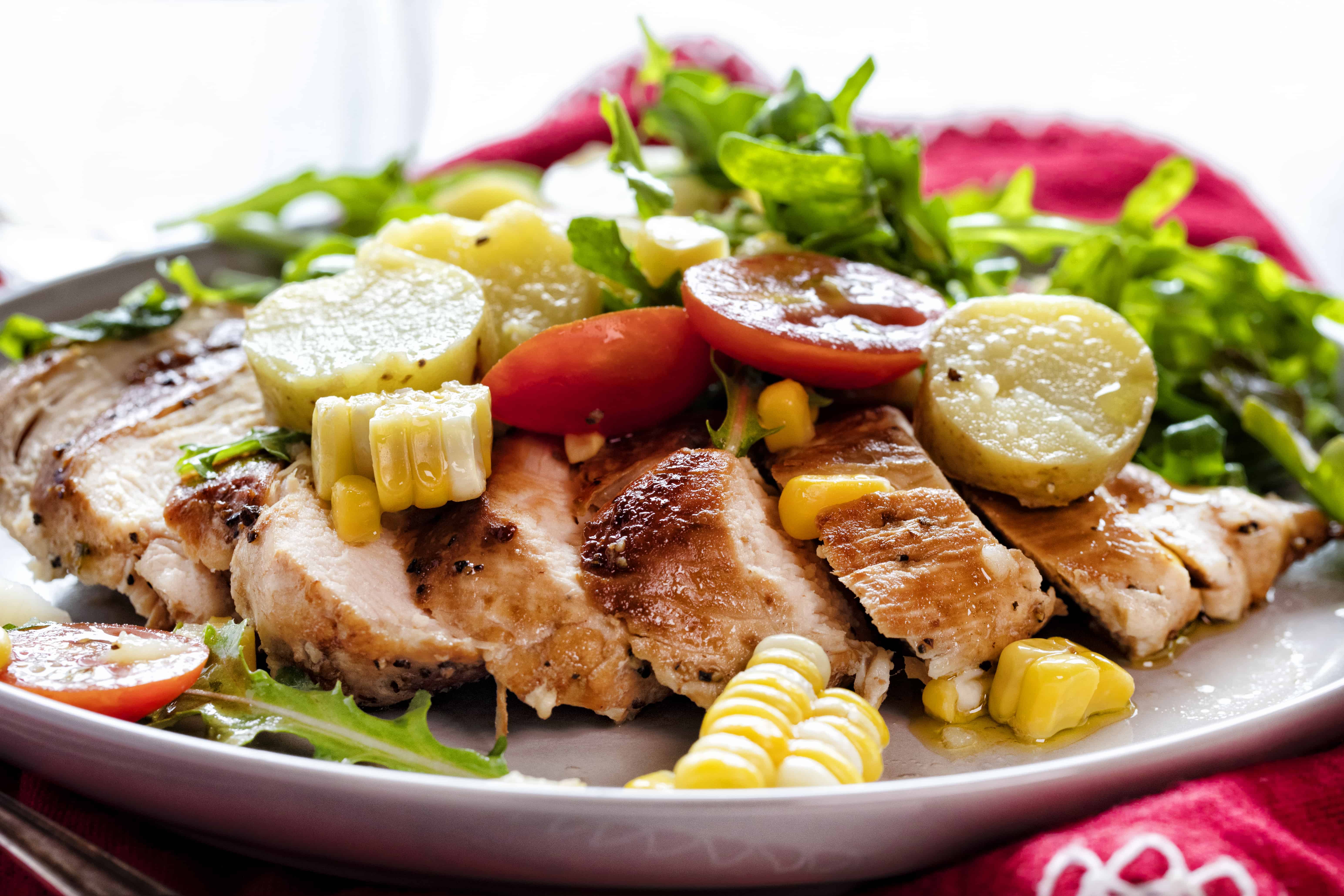 Easy Chicken Summer Salad Serve with Chicken