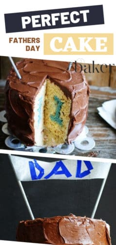 This is the perfect Father's day cake! Learn how to make a father's day cake with the amazing flavors of chocolate and vanilla. Plus, it can also be a birthday cake for dad recipe! Save this pin for an easy idea for father's day!