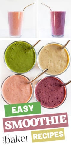 Healthy, refreshing, and easy smoothie recipes for beginners! These easy smoothie recipes with frozen fruit will truly be enjoyed by your kids. This easy smoothie recipe with milk is full packed with goodness of fruit! Try these smoothies today!