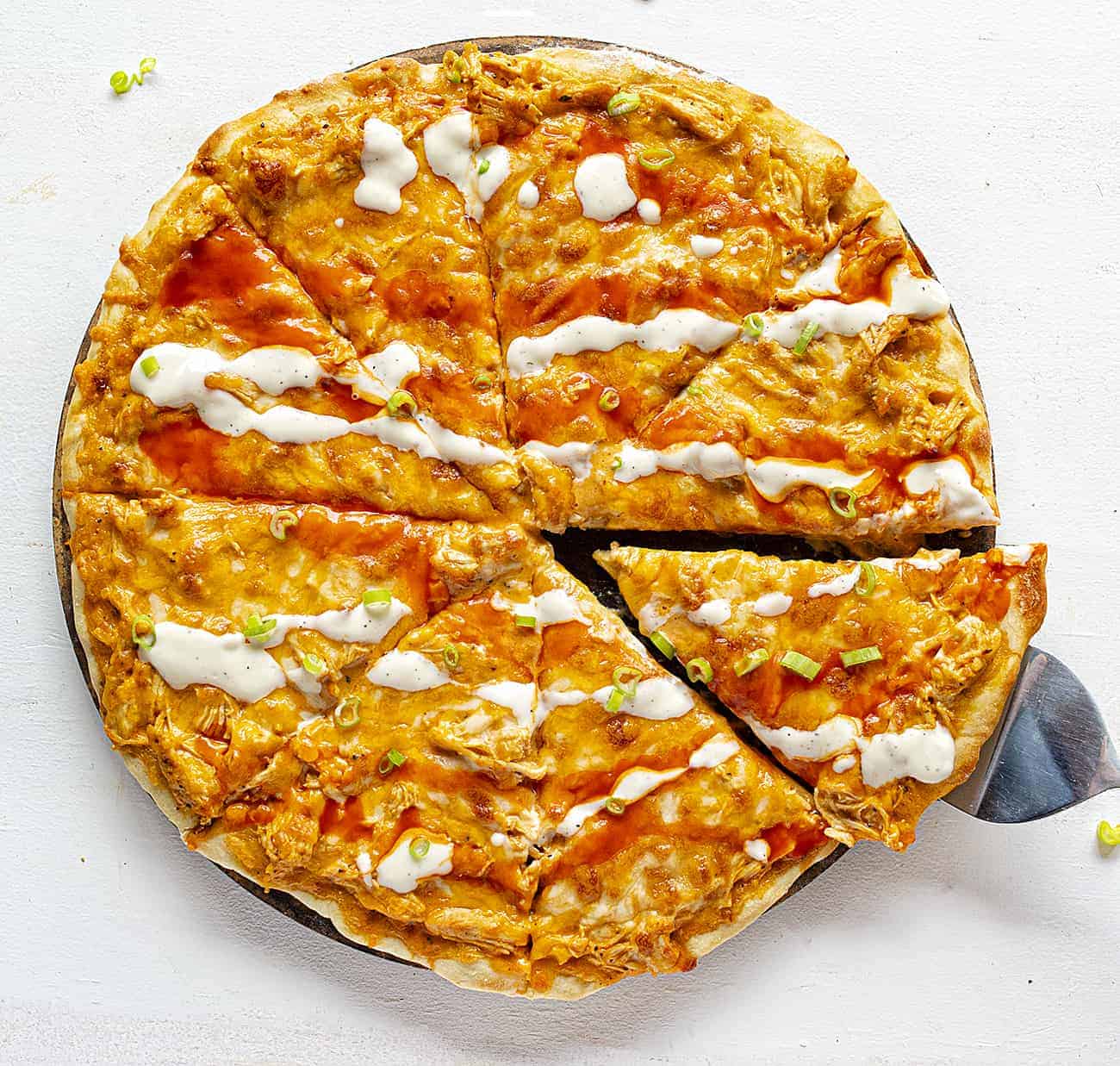 Buffalo Chicken Pizza Overhead