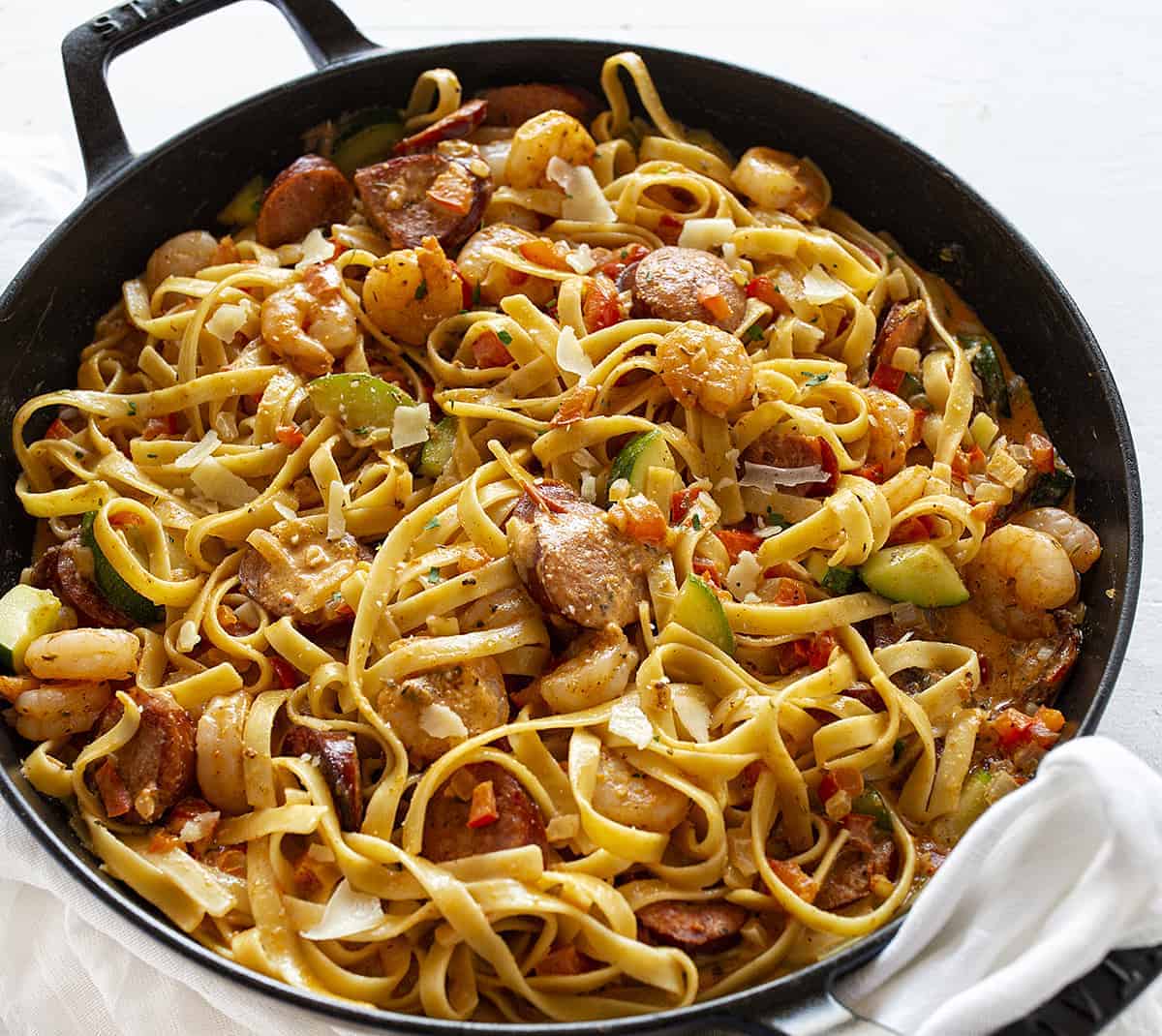 Cajun Shrimp and Sausage Fettucini