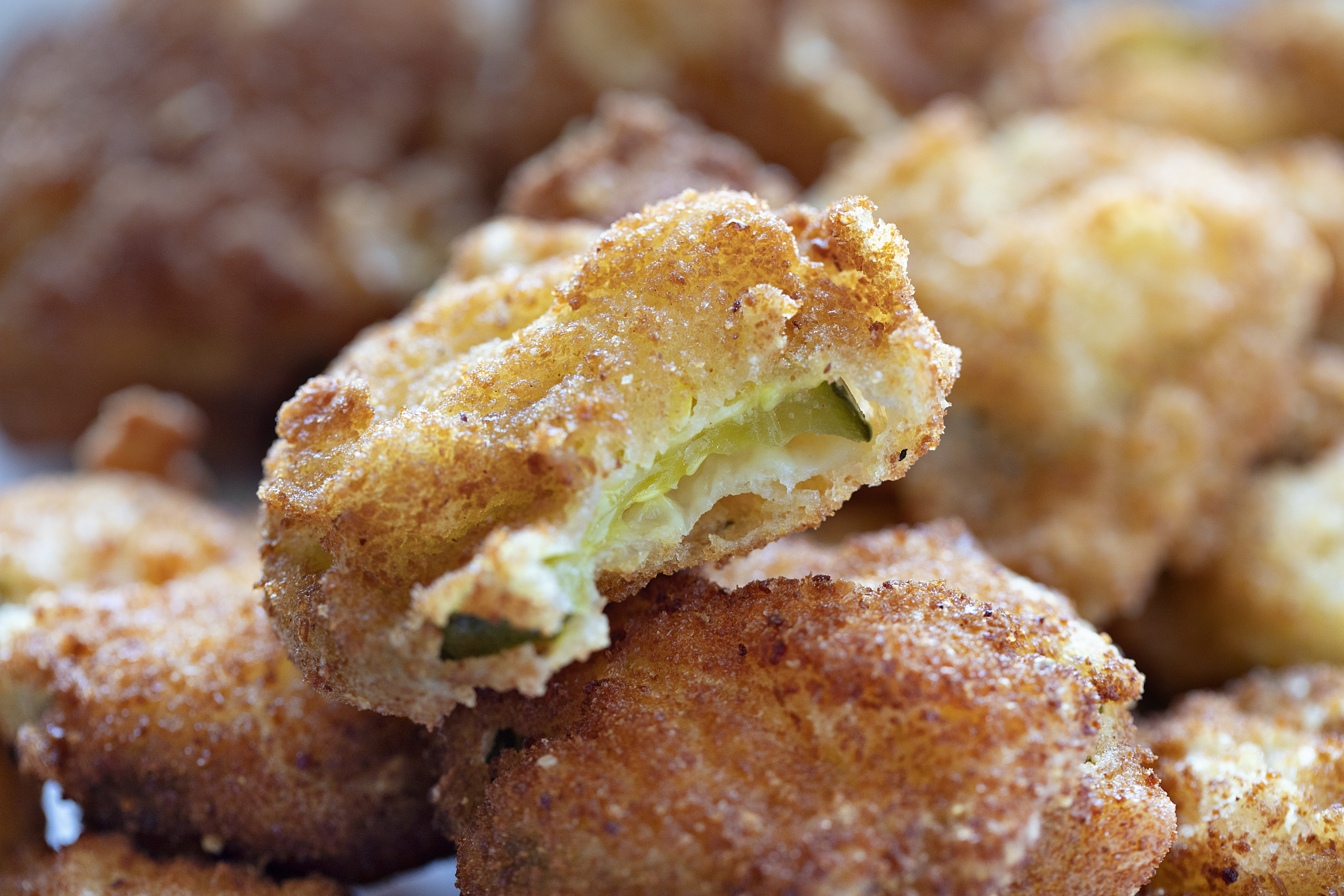 Crispy deep fried pickles