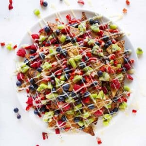 Fruit Nachos with Cream Cheese Glaze