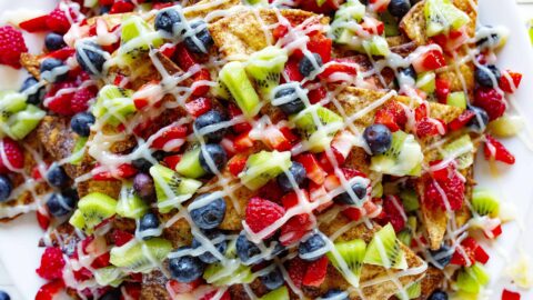 Fruit Nachos with Cream Cheese Glaze