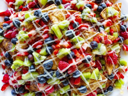 Fruit Nachos with Cream Cheese Glaze