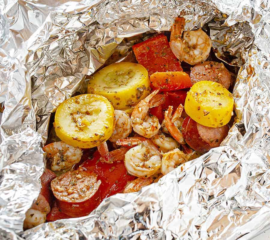 Cajun Shrimp and Sausage Foil Packs