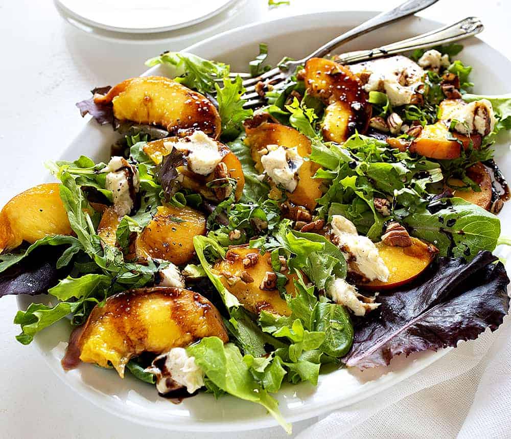 Plate of Grilled Peach Salad