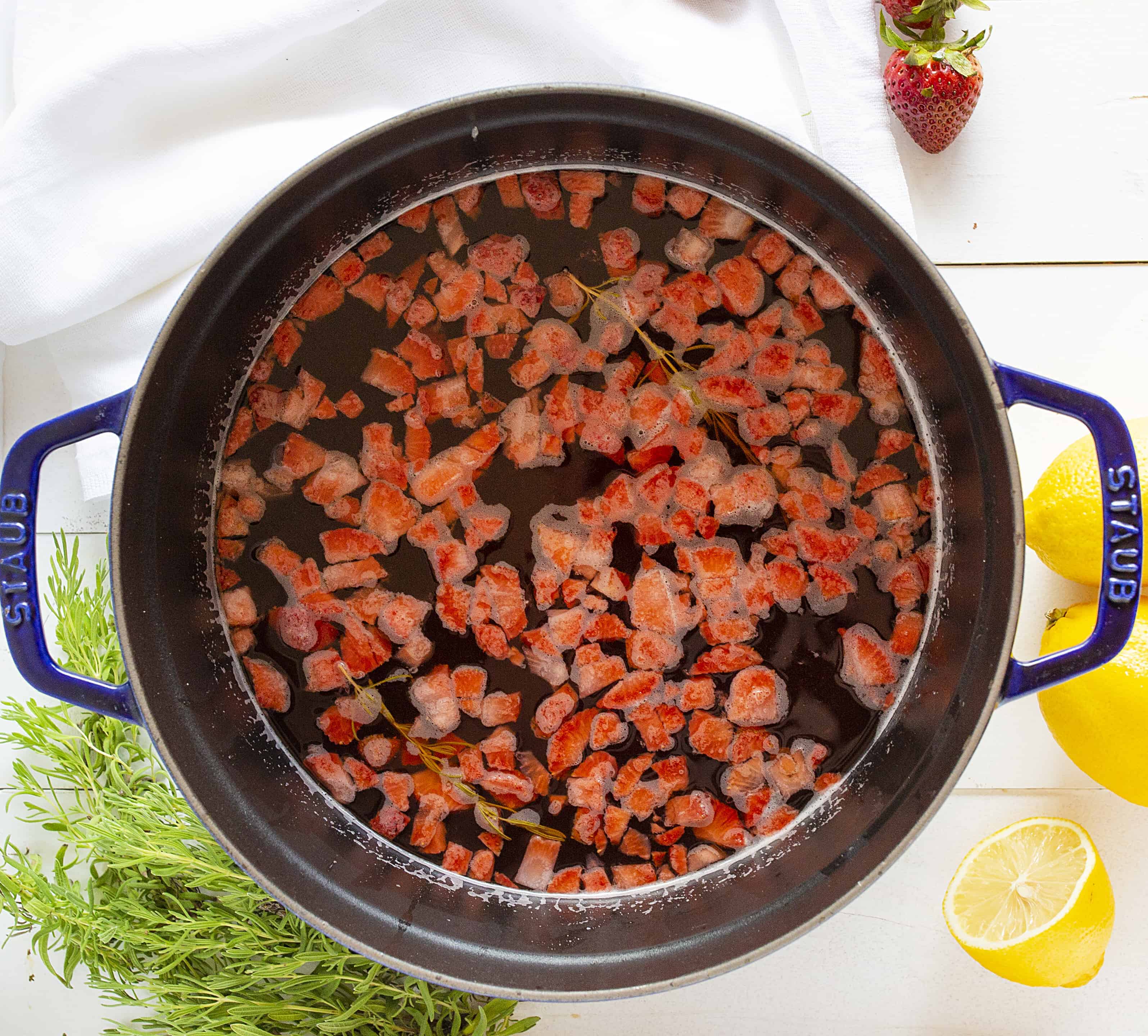 How Strawberry Lavender Lemonade Looks When Being Made