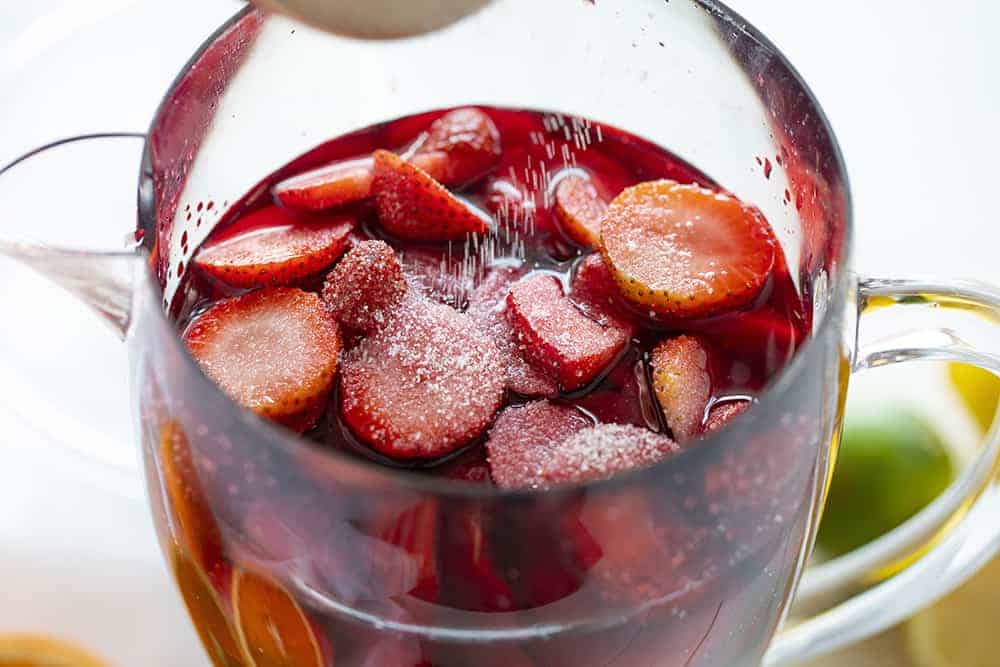 Sweetening the pitcher of Summer Sangria