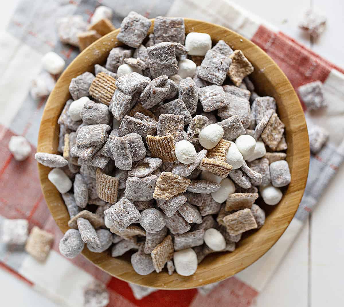 Smore's Puppy Chow Recipe in a Bowl