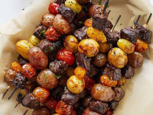 Steak and shop potato kabobs