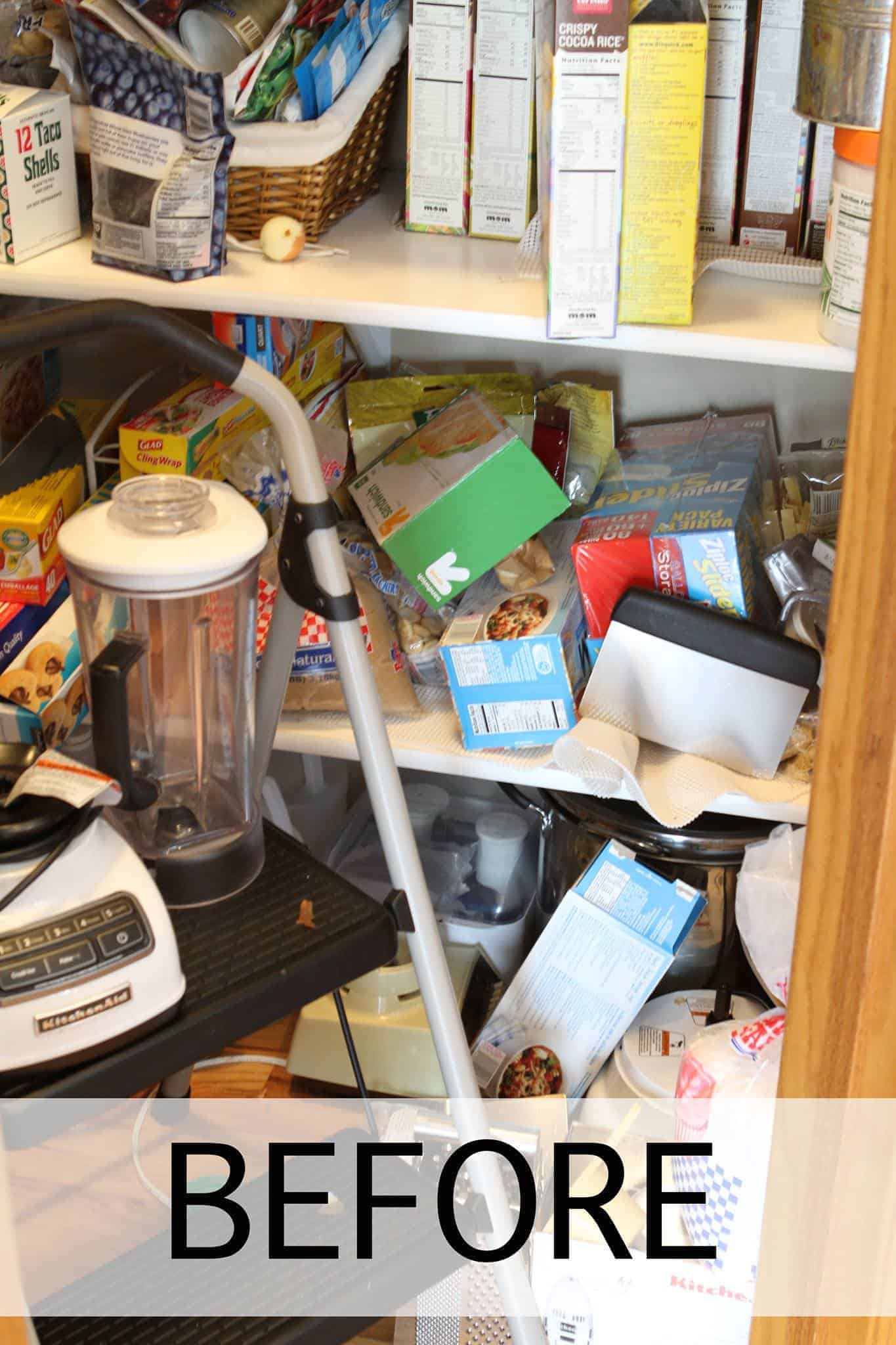 Before of a Pantry organization