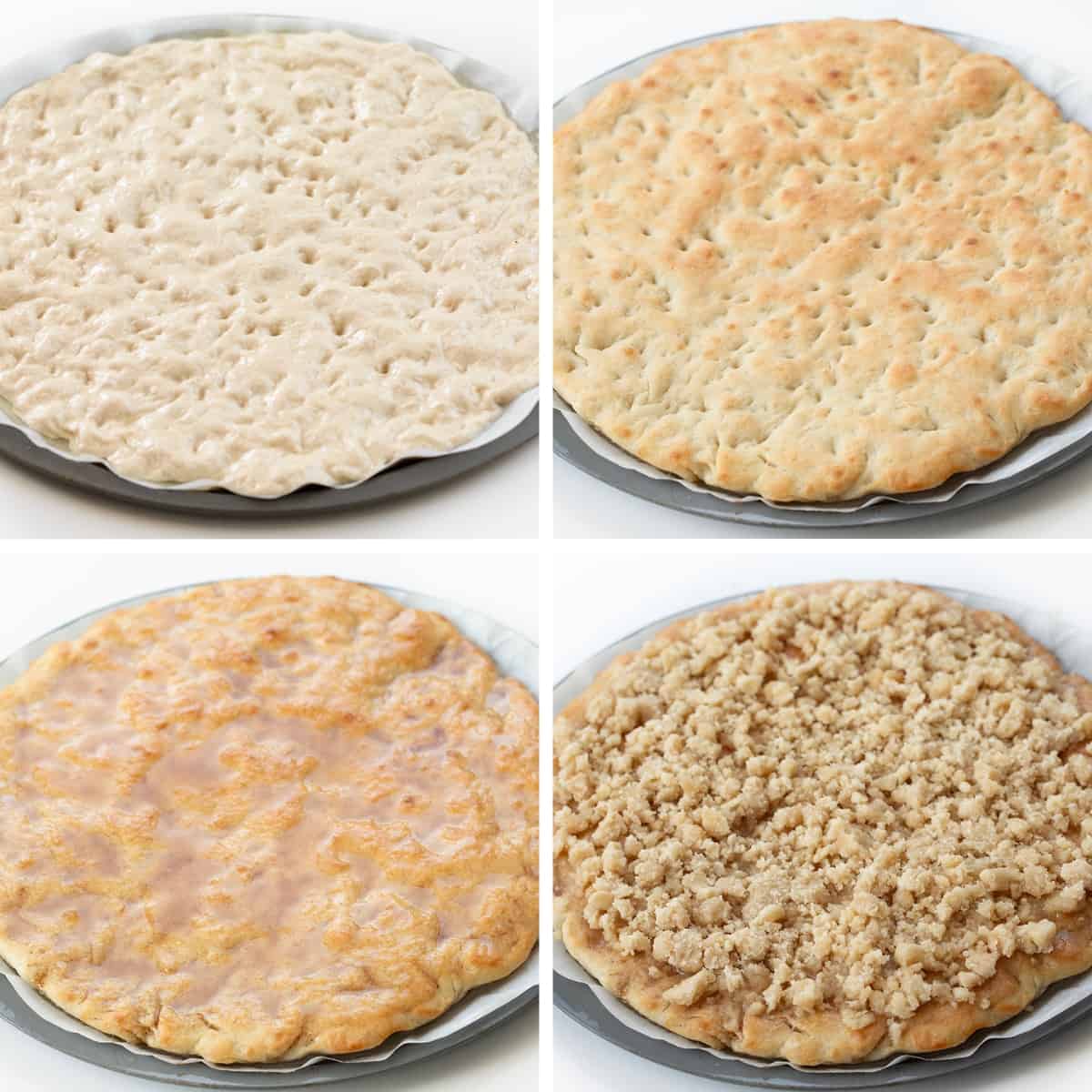 Steps for Making and Assembling a Dessert Pizza (Copycat Cactus Bread).