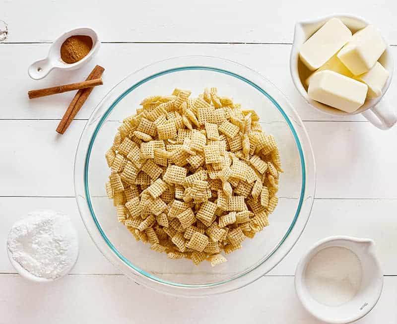 Ingredients for Snickerdoodle Puppy Chow