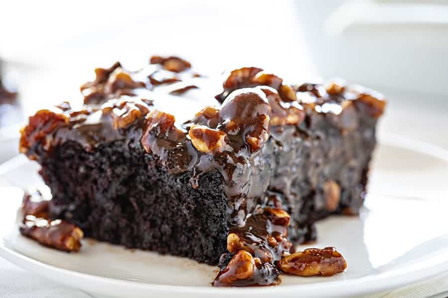 Dark Chocolate Cake with Buttermilk Pecan Frosting - i am baker