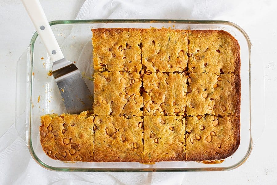 Pan of Delicious Butterscotch Zucchini Bars