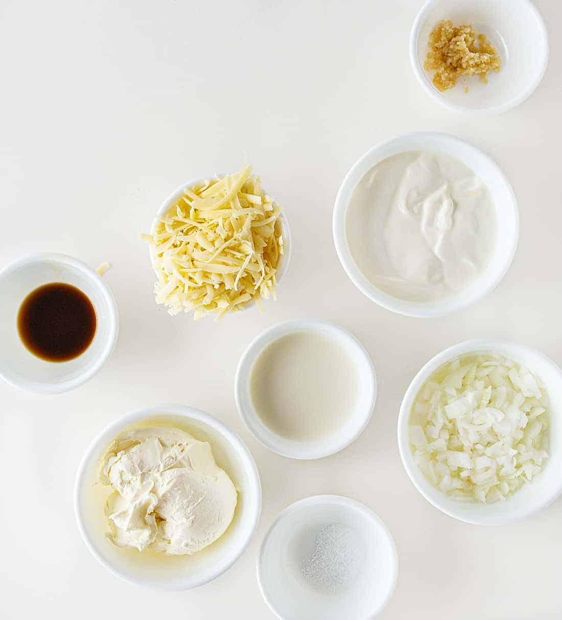 Ingredients for Homemade French Onion Dip