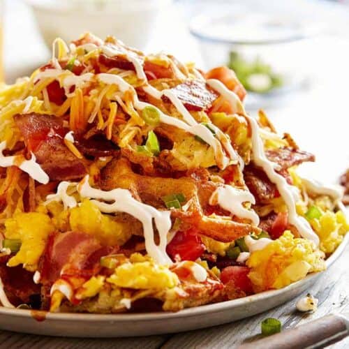 Loaded Hash Brown Breakfast Nachos