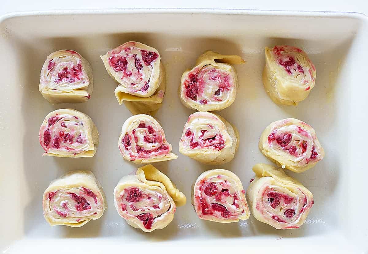 Sweet rolls prepared before baking