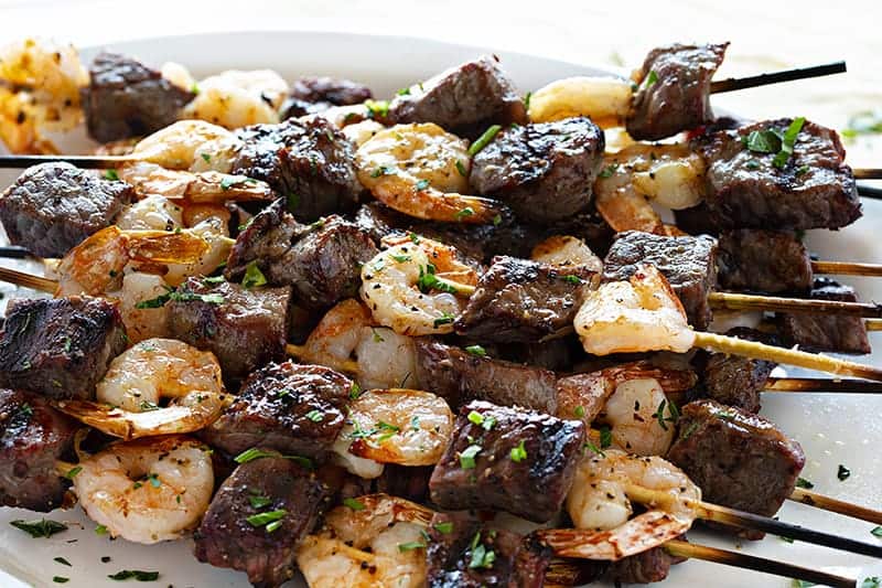 shrimp steak kabobs