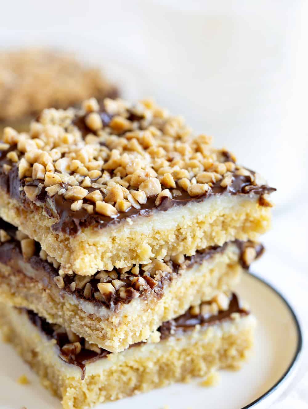 Chocolate Toffee Bars Stacked