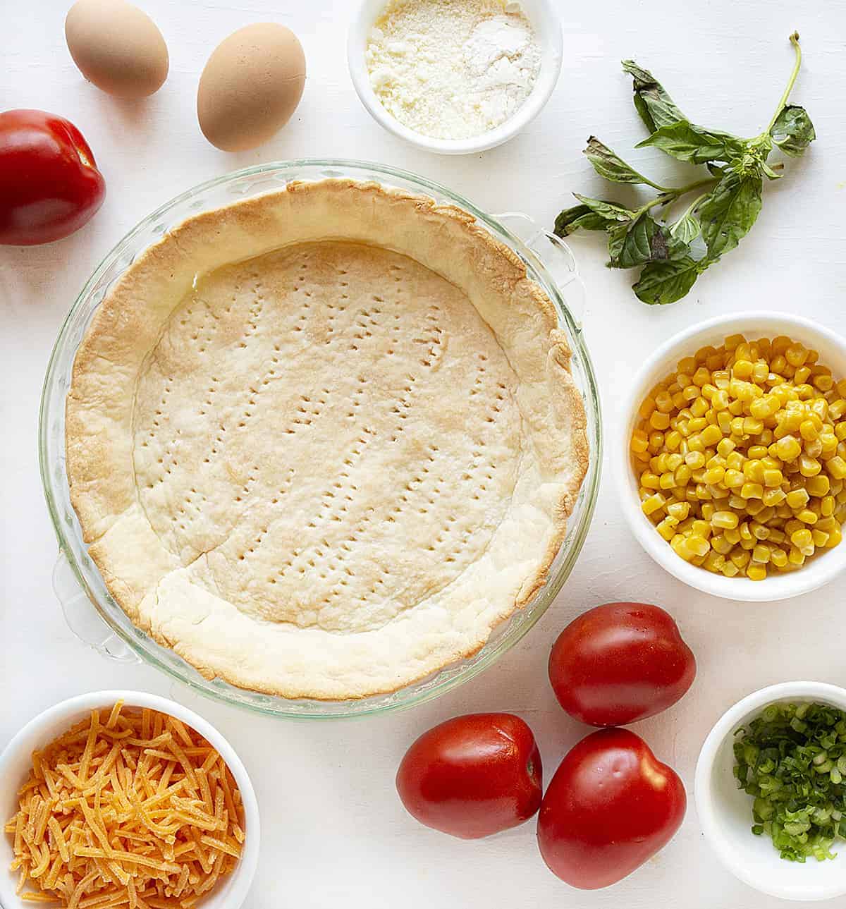 Ingredients for Tomato and Corn Pie