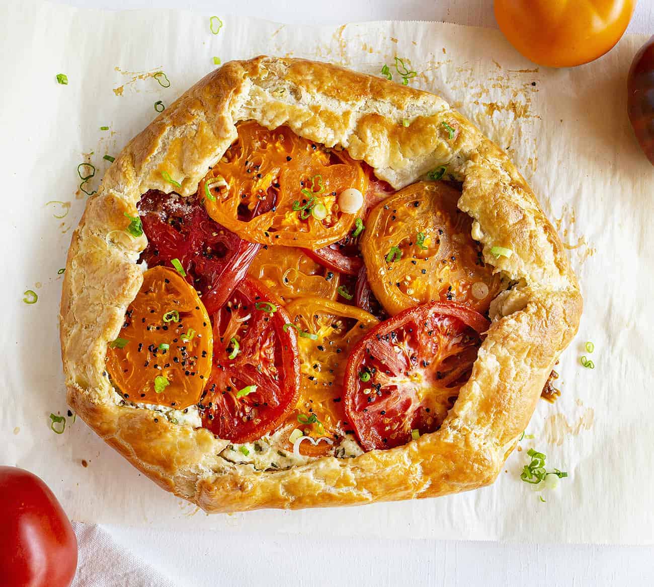 Overhead View of Tomato Galette.