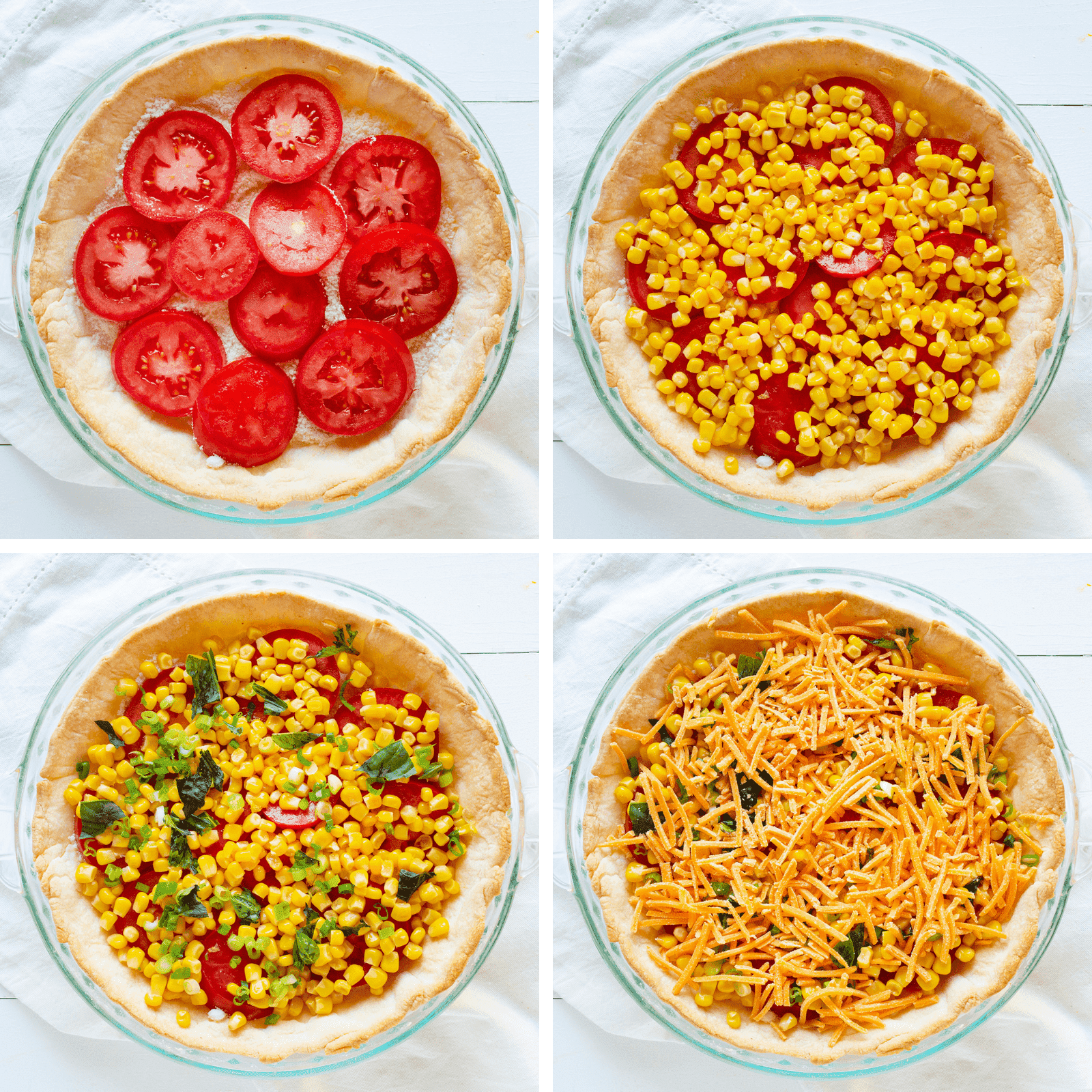 Layers of Tomato and Corn Pie