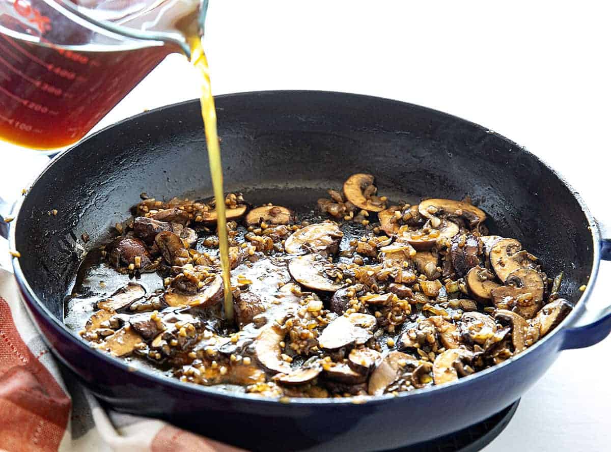 Preparing Beef Stroganoff in a Skillet