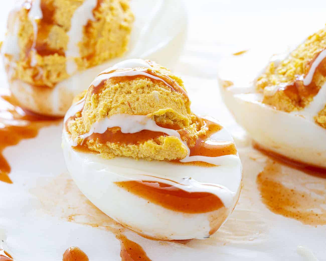 Buffalo Chicken Deviled Egg